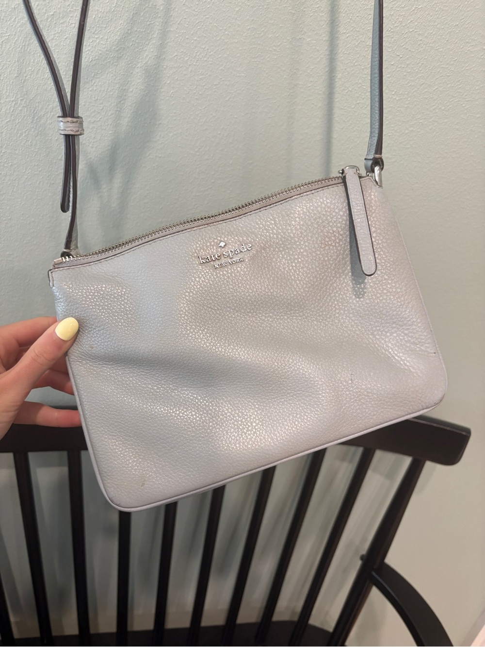 kate spade Light Blue Pebbled Leather Crossbody Bag